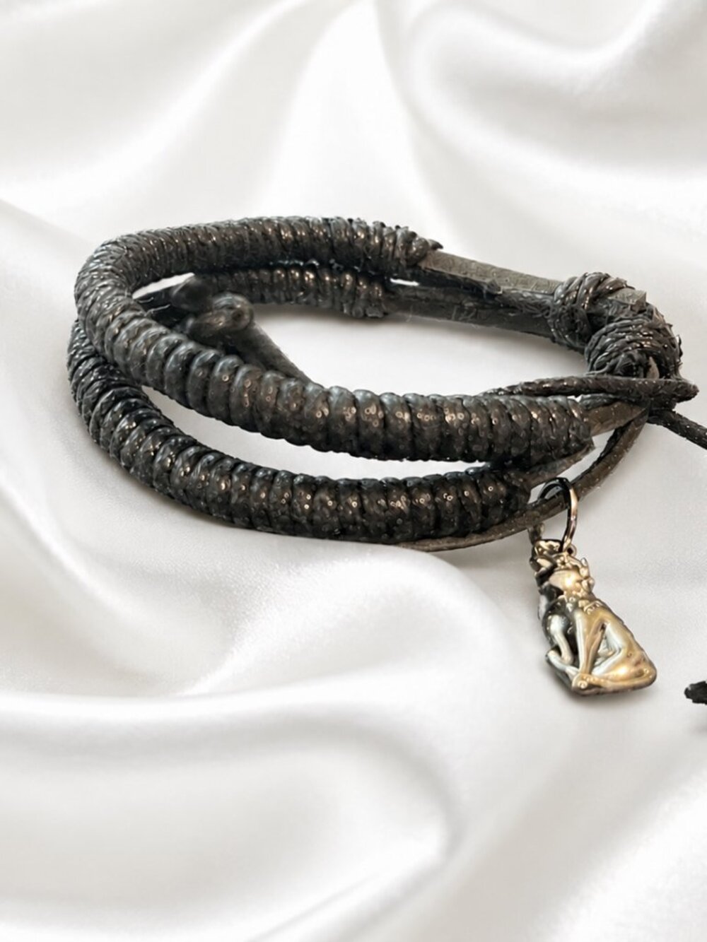 Handmade Adjustable Leather Wrap Bracelet NWT Boho Rustic Charm Artisan